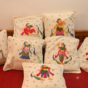 Hand-Painted Pattachitra Cotton Cushion Cover Set of 5