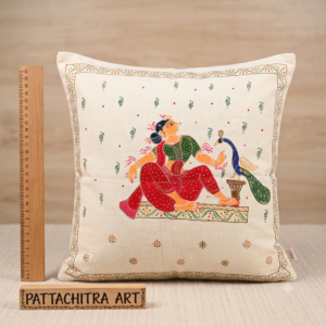 Hand-Painted Pattachitra Cotton Cushion Cover