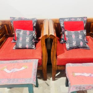 Pattachitra Painted Sambalpuri Bordered Side Table Cover (Set of 4)