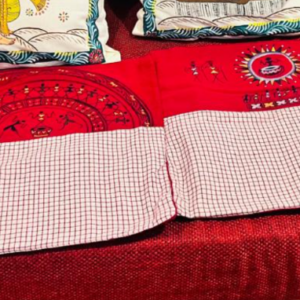 Kotpad handloom cushion covers with Saura art painting - Set of 5
