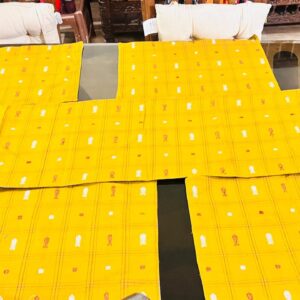 Yellow Dining Set with 6 Mats & 1 Runner (Hanaspuri Handloom)