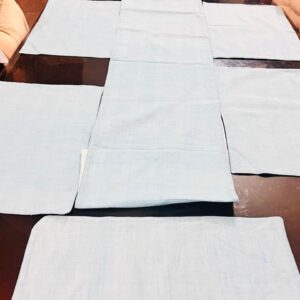 Light Blue  khadi table runner with 6 dining mats